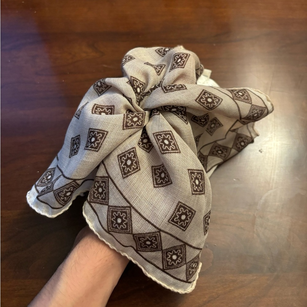 Brown Graphic Pocket Square
Wool Silk by Silk Pro, Italy